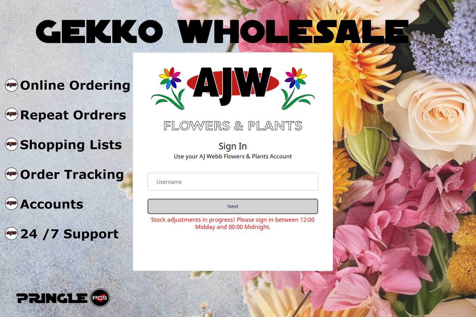 AJ Webb trade flower and plant supply